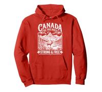 Canada The True North Fuerte y Gratis Vintage Moose Grabado Sudadera con Capucha