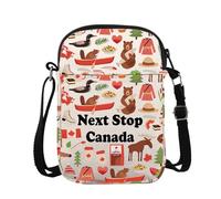 Canada Trip Gift Next Stop Canada - Bolsa de cosméticos con cremallera, bolsa de viaje para Canadá, bolsa de maquillaje, regalo canadiense, Canadá Cb Reino Unido, Bolso cruzado