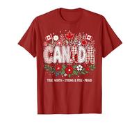 Canada True North Strong Free Orgulloso Estampado Floral Camiseta