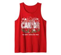 Canada True North Strong Free Orgulloso Estampado Floral Camiseta sin Mangas