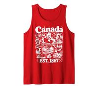 Canadá True North Strong & Gratis Vintage Art Collage EST Camiseta sin Mangas