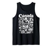 Canadá True North Strong & Gratis Vintage Art Collage EST Camiseta sin Mangas