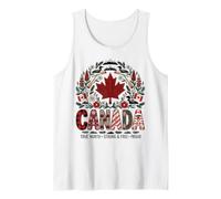Canadá Verdadero Norte Fuerte y Libre Arte Folclórico Hoja de Arce Camiseta sin Mangas