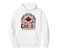 Canadá Verdadero Norte Fuerte y Libre Arte Folclórico Hoja de Arce Sudadera con Capucha