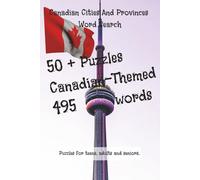 Canadian Cities And Provinces Word Search: 6"x 9", 110 pages, 50+ puzzles, easy to read, stress relief, gift ideas, for fun and free time.
