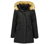 Canadian Peak Dinastipeak Lady - Chaqueta Mujer Cálida Esqui - Abrigo Para Mujeres Con Capucha Sintética - Parka Elegante A Prueba De Viento - Otono Invierno Primavera (Negro L)