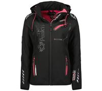 Canadian Peak Reineak Lady - Chaqueta Softshell Mujer Impermeable Con Capucha - Abrigo Mujeres Outdoor Cortavientos Resistente - Senderismo Esquí Otoño Invierno Primavera (Negro M)