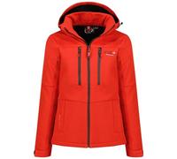 Canadian Peak Timmexeak Lady - Chaqueta Softshell Mujer Impermeable Con Capucha - Abrigo Mujeres Outdoor Cortavientos Resistente - Senderismo Esquí Otoño Invierno Primavera (Rojo Negro S)