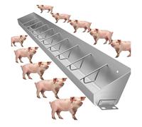 Canal de alimentación de ganado para cerdos, cerdos, ovejas, cabras, granjas de acero inoxidable resistente, montaje en tierra o para colgar