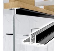 Canal de aluminio de 3/8 a 1/2 pulgada, guía de aluminio antioxidante apta para cristales de 8-12 mm para mamparas de habitaciones y balcones(T-3/8in,L-4.3ft/1.3m)