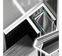 Canal de aluminio de 3/8 a 1/2 pulgada, guía de aluminio antioxidante apta para cristales de 8-12 mm para mamparas de habitaciones y balcones(F-1/2in,L-3.3ft/1m)