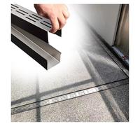 Canal de drenaje de tormenta de acero inoxidable resistente de 1 m, paquete de 20 rejillas de drenaje de hormigón de línea delgada para jardín, patio, drenaje lineal articulable de perfil bajo (ancho