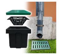 Canal de drenaje plano para exteriores, canal subterráneo independiente con atrapasuciedad, sistema de drenaje de agua grande y pequeño para un flujo de agua eficaz (largo 55 x ancho 35 x profundidad