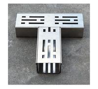 Canal de drenaje plateado de alta calidad para piscina al aire libre, rejilla para baño, cocina, cocina y desagüe de acera (4 x 3,5 cm de alto x 1,38 pulgadas de ancho)