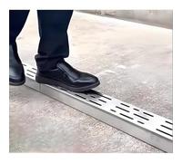 Canal de lluvia de acero inoxidable con rejilla de 8 x 5 cm, filtro de agua de lluvia para jardín al aire libre, sistema de drenaje para un agua eficaz