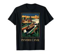 Canal de Panamá Vintage Travel Landmark Design Camiseta