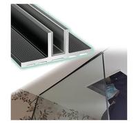 Canal de Puerta de Ducha Canal de partición de ducha en forma de T de aleación de aluminio, panel de vidrio de ducha fijo disponible en longitudes(Black,3/8"(10mm) T x 47 1/4"(120cm) L)