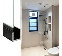 Canal de Puerta de Ducha Perfil Bloques Vidrio Mamparas Baño, Perfil Retención Ligero Oculto Forma U, Perfil Borde Metálico Autoadhesivo Resistente La Corrosión(IW12mm(1/2"),L1m (39 3/8"))