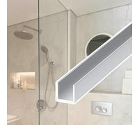 Canal de Puerta de Ducha Perfil en U de Plata Mate para Puerta de Ducha Sin Marco, Protector de Borde de Aleación de Aluminio Ligero, Tiras Remate Paneles Divisorios(IW6mm(1/4"),L1.75m/5.7ft)