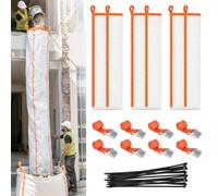 Canal de Residuos de Obra 3 Unidades 3m Polipropileno Resistente, Tubo de Escombros Apilable Plegable para Reforma y Demolición, Kit Completo con Correas y Bridas
