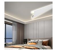 Canal de rodapié de moldura de Corona de Aluminio LED, moldura de luz de bañador de Pared con Cubierta de PC, iluminación indirecta for Hotel/Bar/Teatro (sin Tira LED)(White,4.5 m/14.7 ft)