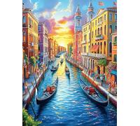 Canal de Venecia al Atardecer Puzzle 300 Piezas Cartón Resistente para Parejas Cuento de Hadas tierno de acompañamiento Entretenimiento En Casa Relajación Mental Regalo Aniversario 300