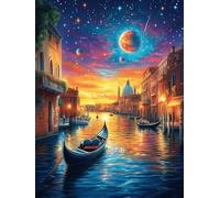 Canal de Venecia al Atardecer Rompecabezas 500 Piezas Cartón Grueso para Coleccionistas Vida Silvestre y Plantas Desconectar Rutina Ejercicio Mental Relajante 500 PCS
