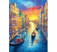 Canal de Venecia al Atardecer Rompecabezas 500 Piezas Cartón Resistente para Toda La Familia Vida Silvestre y Mascotas Desconectar Estrés Ocio Creativo En Casa Mejor Valorado 500 PCS
