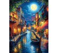 Canal de Venecia de Noche Puzzle 300 Piezas Aliviar Estrés 3D Rompecabezas Familiar para Hombres Y Mujeres Obra De Arte Decorativo Hogar 300 PCS