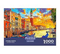 Canal de Venecia Puzzle de 1000 Piezas Set de Puzzle 1000 Piezas Paisaje Atardecer para Adultos Relajante Decoración Regalo 52x38cm/1000pcs