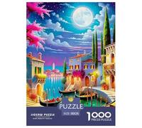 Canal de Venecia Puzzle Imposible,desafío para Adultos La Capital del Romance Juego Educativo 1000 Piezas Obra De Arte De Juego De para Adultos Y Niños Mayores De 12 Años 38x26cm/1000pcs
