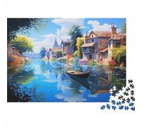Canal de Venecia Vista Puzzle Imposible,desafío for Adults Water Town Entretenimiento Creativo 1000 Piezas Obra De Arte De Juego De para Adultos Y Niños A Partir De 12 Años 1000pcs (75x50cm)