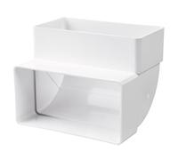 Canal de ventilación vertical de 90 grados, 110 x 55 mm, conector de tubo rectangular de 90°, canal de ventilación, sistema de calefacción, refrigeración, aire acondicionado, color blanco, conducto