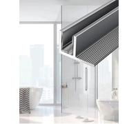 Canal de vidrio de aluminio empotrado, guía impermeable cortable para mampara de ducha sin marco, división de panel de vidrio fija para uso en interiores (se adapta a 10 mm, 84 pulgadas)