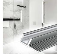 Canal En T Empotrado De Aluminio Para Puertas De Ducha; Guía Fija De Cristal Sin Marco Para Ducha, Resistente A La Oxidación, Con Junta Integrada(Gray-8mm,F-1.5m/4.9ft)