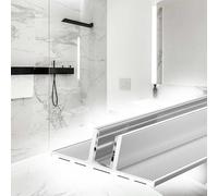 Canal En T Empotrado De Aluminio Para Puertas De Ducha; Guía Fija De Cristal Sin Marco Para Ducha, Resistente A La Oxidación, Con Junta Integrada(Silver-10mm,T-1m/3.3ft)
