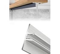 Canal en U fijo de vidrio de aleación de aluminio for vidrio de 8/10/12 mm, soporte de panel de vidrio sin marco for baño, perfil doble C for montaje en piso y techo(Silver12mm,1.5m/4.9ft)