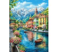 Canal en una Ciudad Europea Puzzle 300 Piezas Cartón Blanco Premium para Expertos Tiempo Ocio En Casa Relajación Mental para Enmarcar 300 PCS