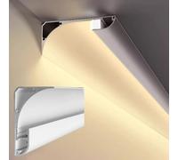 Canal LED con moldura de Corona de Aluminio, zócalo de iluminación indirecta montado en Superficie for decoración de Techo/Pared (sin Tira LED)(White,9 m(29.5ft))
