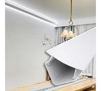 Canal LED de iluminación indirecta lineal, perfil de aluminio para techo, moldura de corona de luz LED, sistema de iluminación para sala de estar, pasillo, teatro, zócalo (23 m)