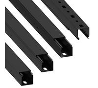 Canal para Cables Cablecoach Habengut CC10110 (con Orificios de Montaje en la Base) 25x25 mm de PVC, Color: Negro, Longitud 4 m (4 x 1 m de Longitud)