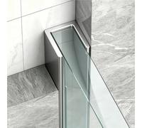 Canal Para Puertas De Ducha De Cristal Sin Marco, Guía Inferior En Forma De U Personalizable Para Puertas De Ducha De Cristal=húmedas Y Secas(10mm(3/8"),L1.8m(5.9FT))