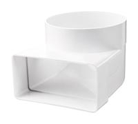 Canal plano, sistema de ventilación, calefacción, refrigeración, PVC, elemento de ventilación, redondo, cuadrado, arco de canal, vertical, horizontal, plano, redondo, pieza en T, placa de pared blanca