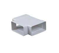 Canal rectangular blanco T Pieza - 75 mm x 150 mm - Tubo conector tubo - Adaptador ligero de 3 vías.