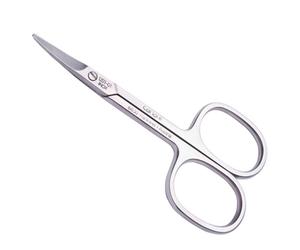 Canal Tijeras para bebés de acero inoxidable curvadas, 9 cm in stuche de osito