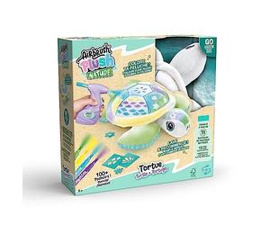 Canal Toys - Aerógrafo Plush - La peluche de tortuga para niños de 6 años + - Actividad manual - Idea de regalo para personalizar tu peluche con rotuladores - Empieza de nuevo al infinito - OFG 280