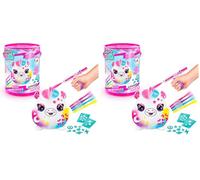 Canal Toys - Airbrush Plush - Colorea tu Mascota de Peluche - Kit con Aerógrafo, Rotuladores de Colores Lavables, Pegatinas y Plantillas Adhesivas - OFG266 (Paquete de 2)