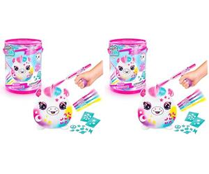 Canal Toys - Airbrush Plush - Colorea tu Mascota de Peluche - Kit con Aerógrafo, Rotuladores de Colores Lavables, Pegatinas y Plantillas Adhesivas - OFG266 (Paquete de 2)