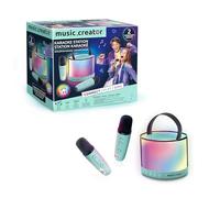 Canal Toys Station Karaoke Bluetooth con 2 micrófonos inalámbricos y Efectos de Voz - Altavoz portátil Luminoso LED, 4 Efectos de Voz, Control de Volumen y Eco - Compatible con Tarjeta SD