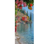 Canale Dipingere con i Numeri Adulti, Misura XXL 25x75cm,Piccola Città Paint by Numbers Kit Principianti Con 3 Penne, Kit Fai Da Te, Hobby Creativi Adulti Regalo Decorazioni, (Senza Cornice) P0M-41